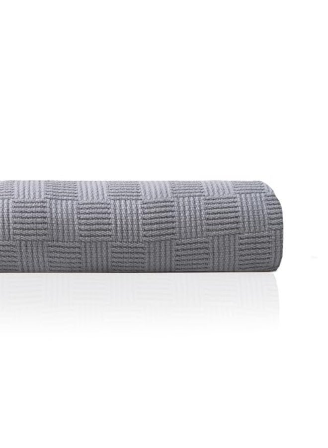 Relax Egyptian cotton Leno throw blanket,ultra-soft & lightweight with an elegant woven design ,king size 255x225 cm ,  Light Gray - Image 1